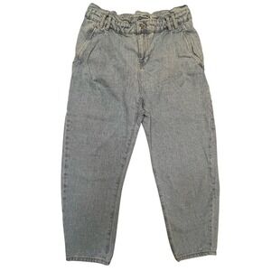 Zara Light Blue Denim Mom Jeans Tapered‎ Ankle Size 6